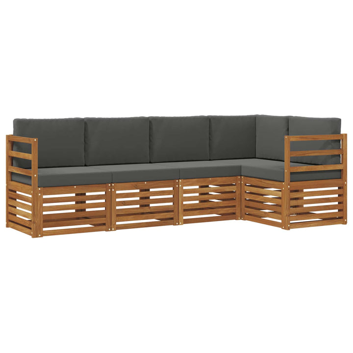 Udendørs sofagruppe 5 stk. Naturlig og Antracit Polyester