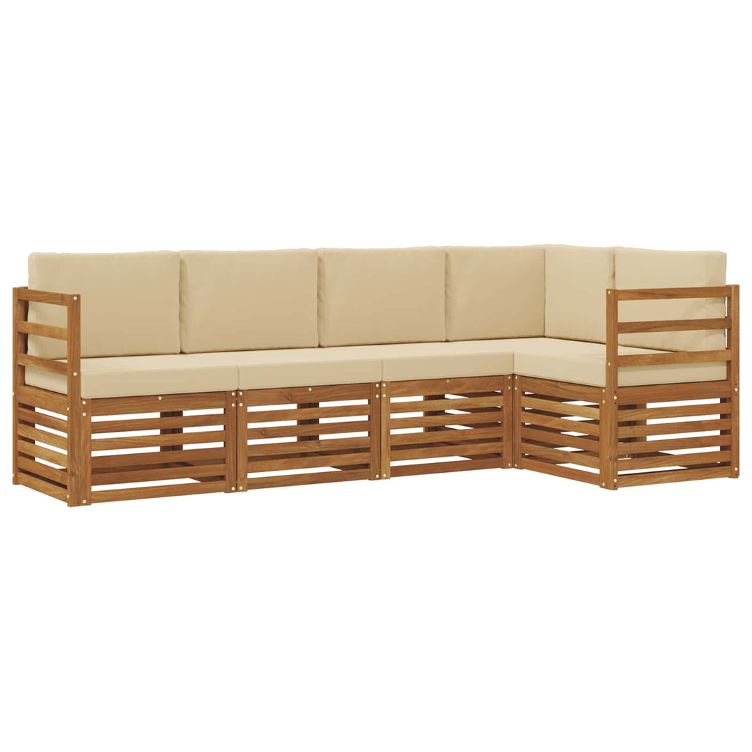 Udendørs sofagruppe 5 stk. Naturlig og Beige Polyester