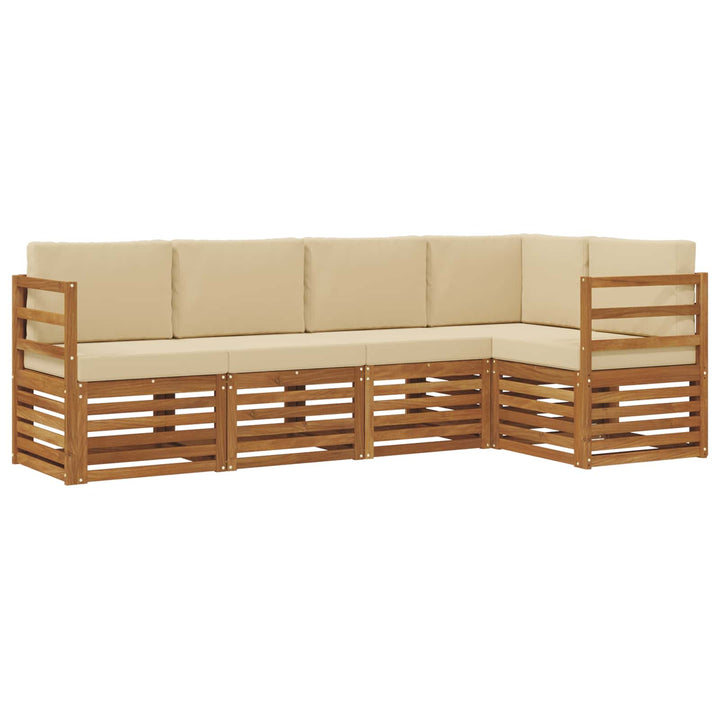 Udendørs sofagruppe 5 stk. Naturlig og Beige Polyester