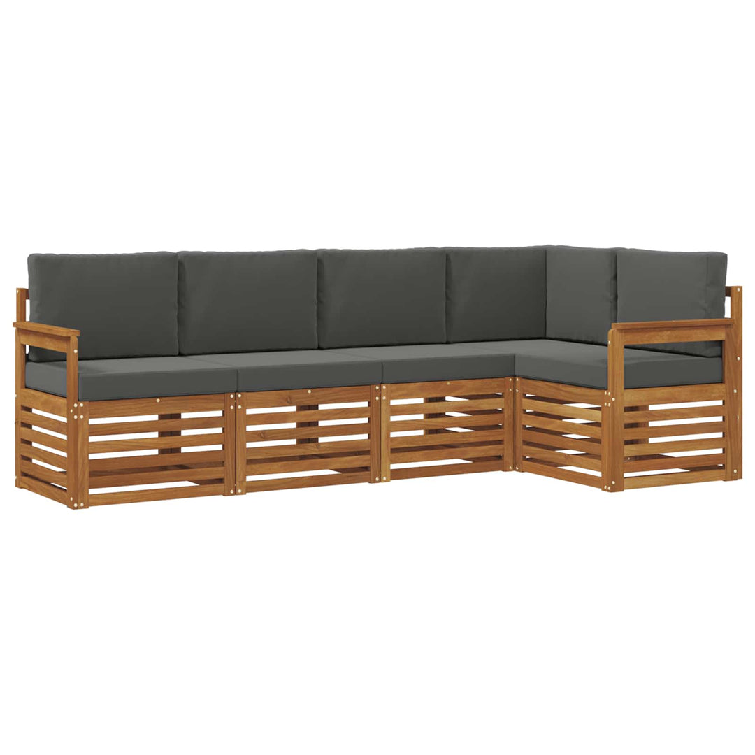 Udendørs sofagruppe 5 stk. Naturlig og Antracit Polyester