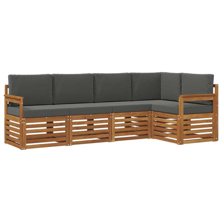 Udendørs sofagruppe 5 stk. Naturlig og Antracit Polyester