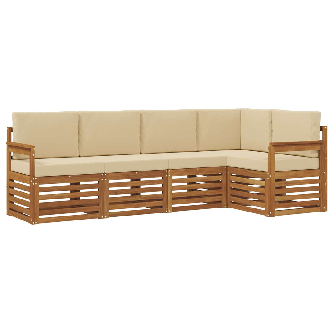 Udendørs sofagruppe 5 stk. Naturlig og Beige Polyester
