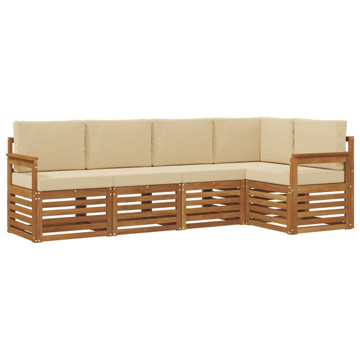 Udendørs sofagruppe 5 stk. Naturlig og Beige Polyester