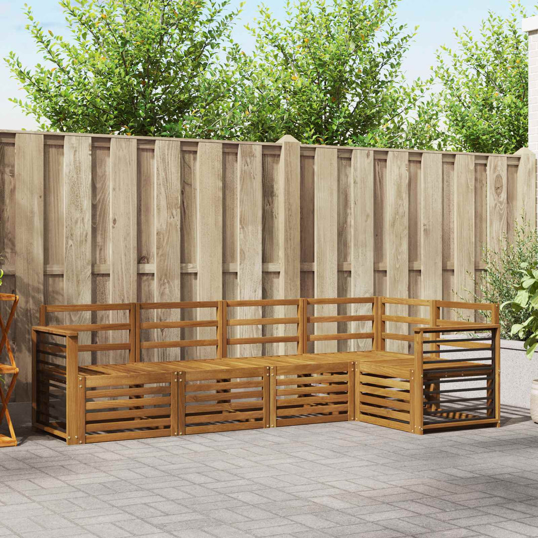 Sofasæt 5 pcs Naturfarvet Massivt Akacietræ
