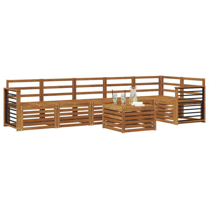 Udendørs sofagruppe 7 stk. Naturfarvet Polyester