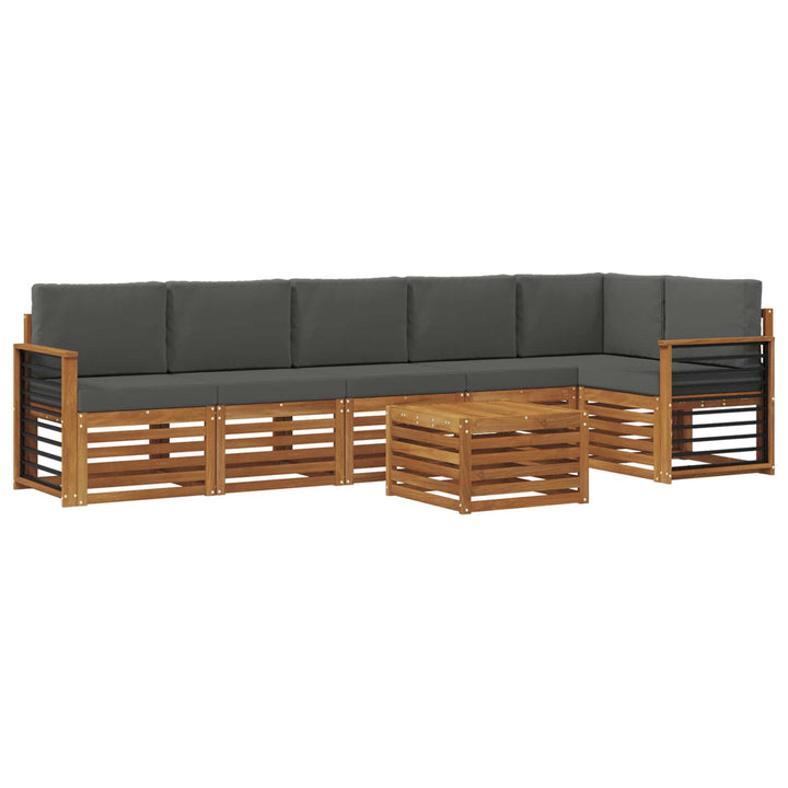 Udendørs sofagruppe 7 stk. Naturlig og Antracit Polyester
