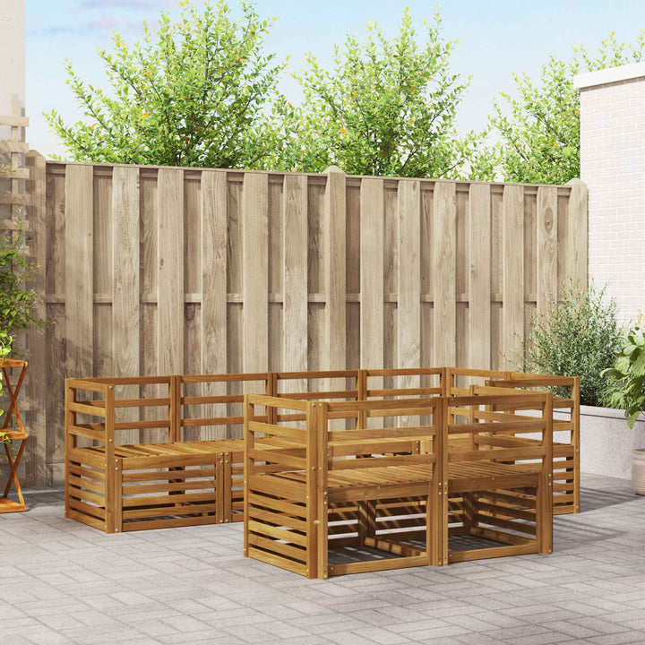 Sektionalsofa sæt 7 pcs Naturfarvet