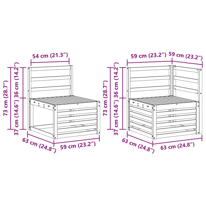 Sektionalsofa sæt 7 pcs Naturfarvet