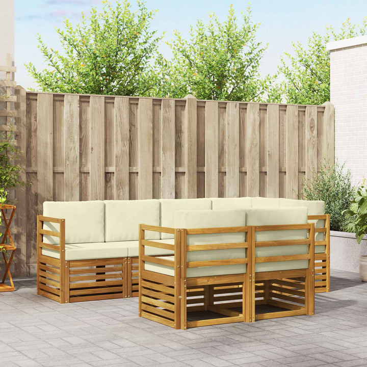 Sektionalsofa sæt med pude 7 pcs Naturlig og Fløde