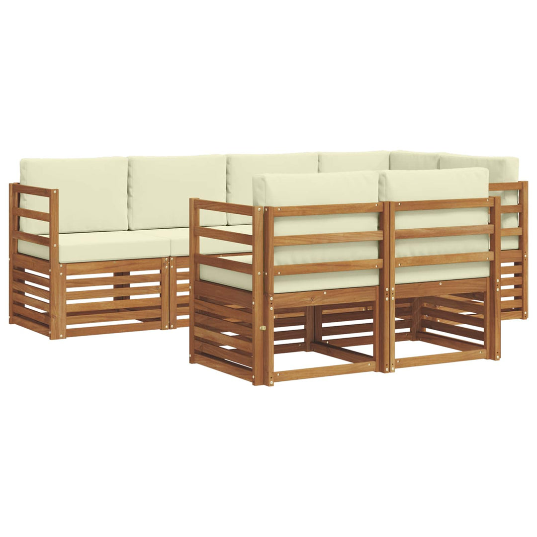 Sektionalsofa sæt med pude 7 pcs Naturlig og Fløde