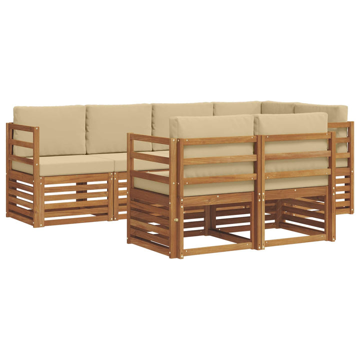 Sektionalsofa sæt med pude 7 pcs Naturlig og Beige