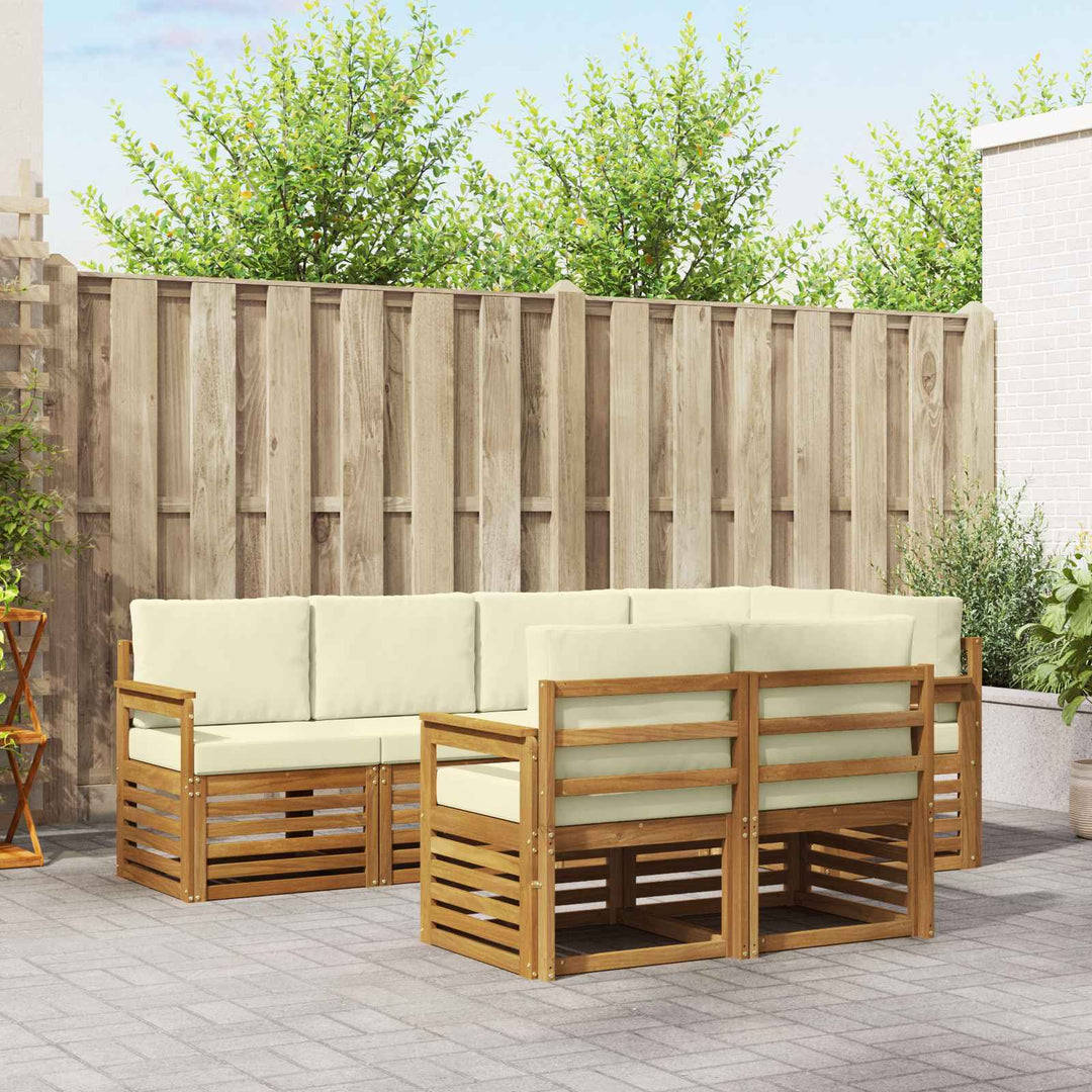 Sektionalsofa sæt med pude 7 pcs Naturlig og Fløde