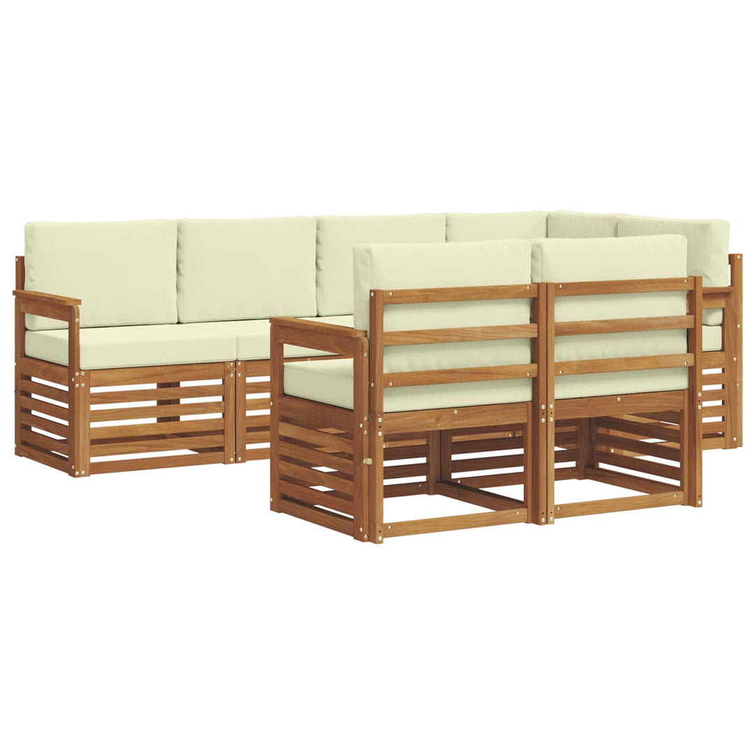 Sektionalsofa sæt med pude 7 pcs Naturlig og Fløde