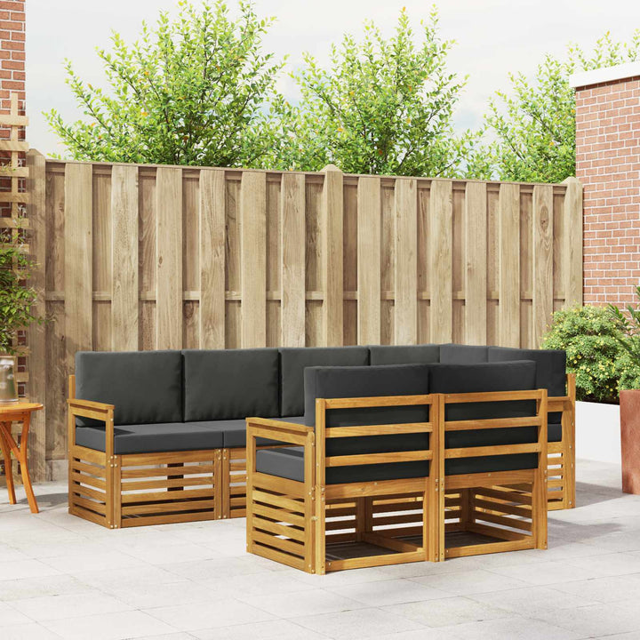 Sektionalsofa sæt med pude 7 pcs Naturlig og Antracit