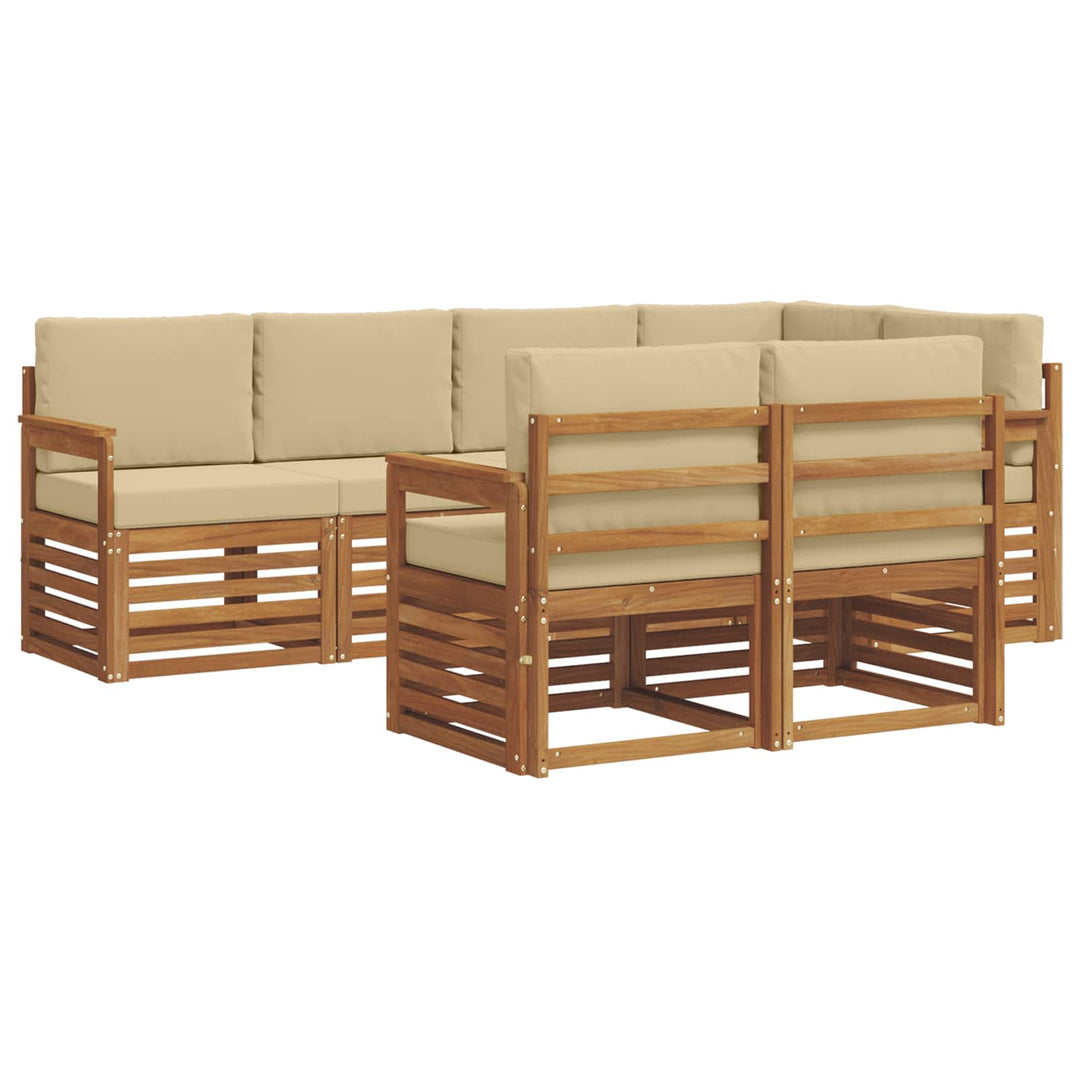 Sektionalsofa sæt med pude 7 pcs Naturlig og Beige