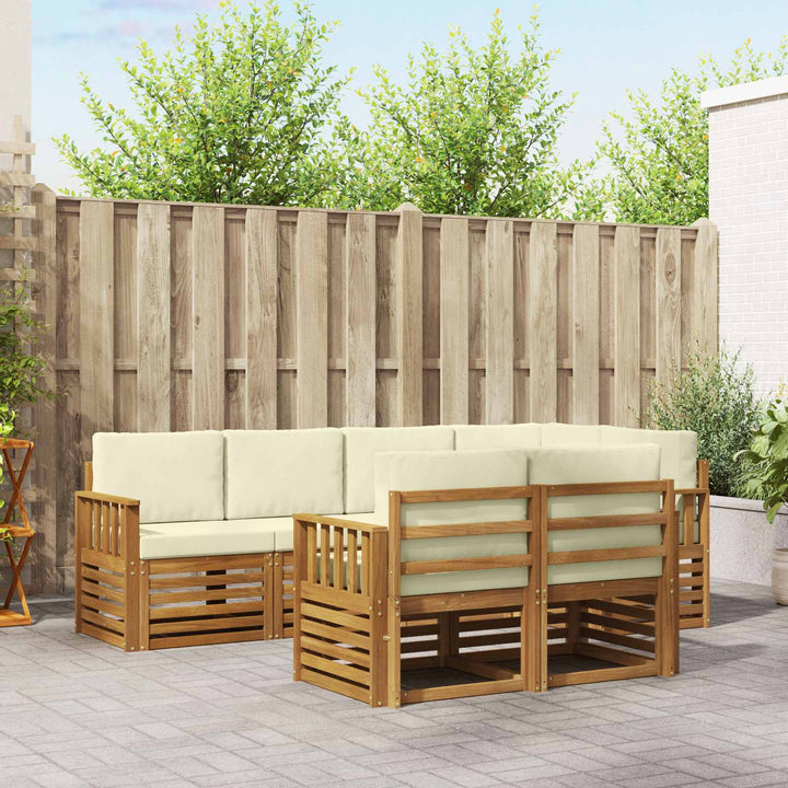 Sektionalsofa sæt med pude 7 pcs Naturlig og Fløde
