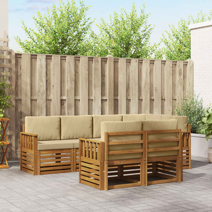 Sektionalsofa sæt med pude 7 pcs Naturlig og Beige