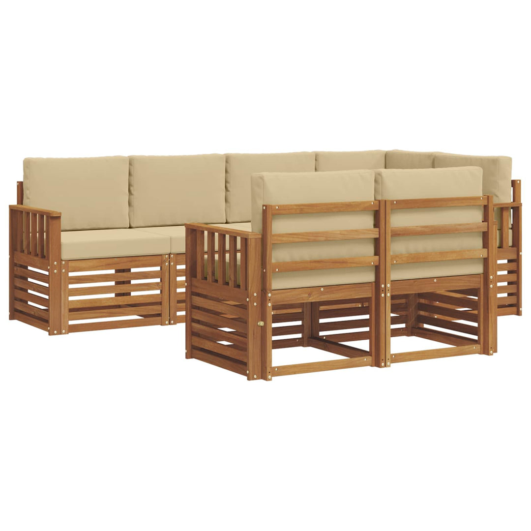 Sektionalsofa sæt med pude 7 pcs Naturlig og Beige