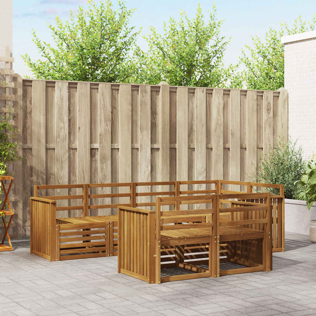 Sektionalsofa sæt 7 pcs Naturfarvet