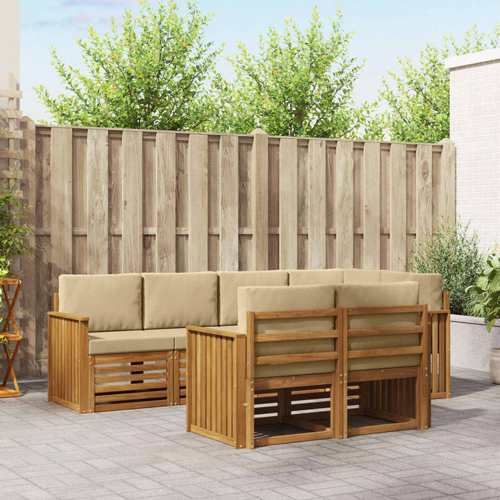 Sektionalsofa sæt med pude 7 pcs Naturlig og Beige