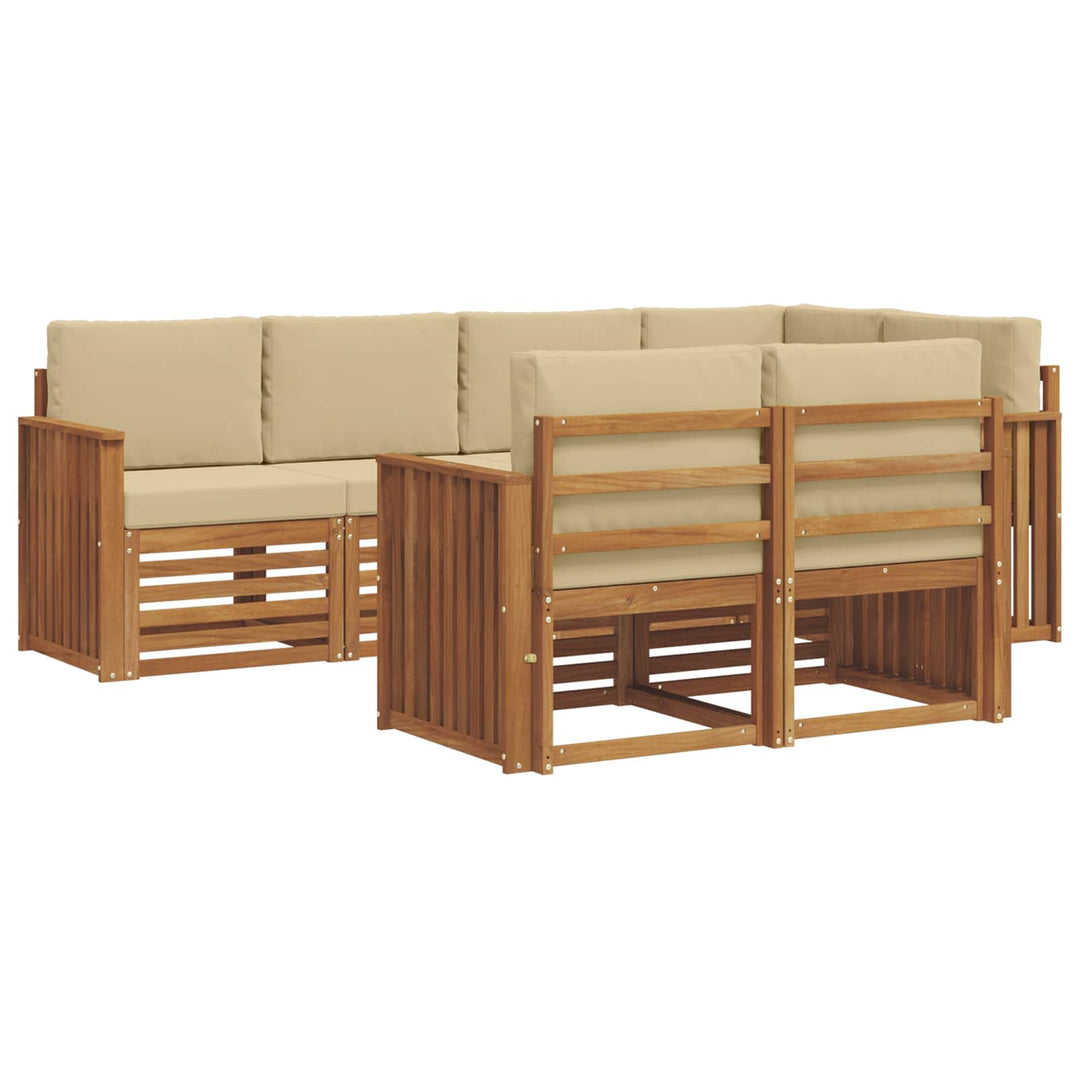 Sektionalsofa sæt med pude 7 pcs Naturlig og Beige