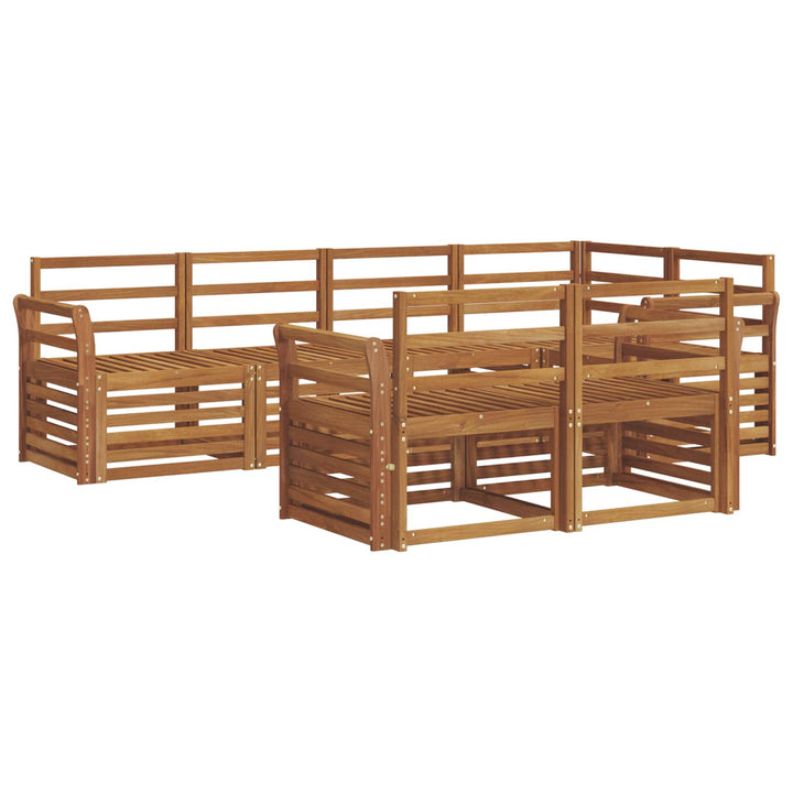 Sektionalsofa sæt 7 pcs Naturfarvet