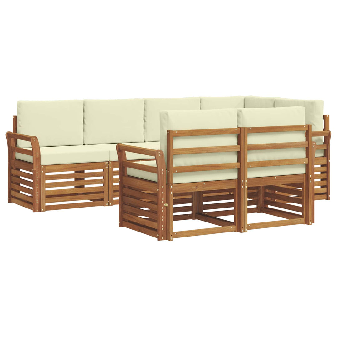 Sektionalsofa sæt med pude 7 pcs Naturlig og Fløde