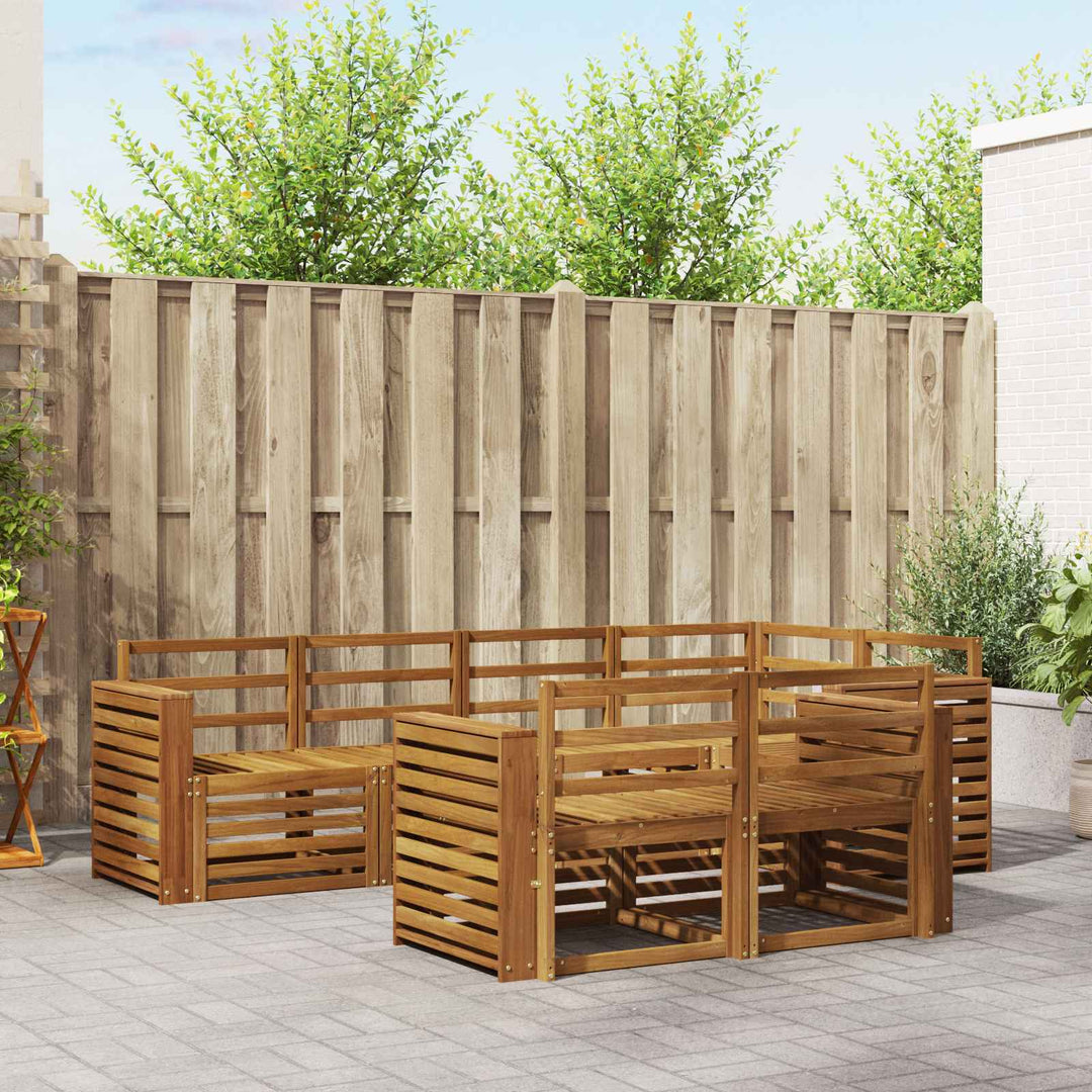 Sektionalsofa sæt 7 pcs Naturfarvet
