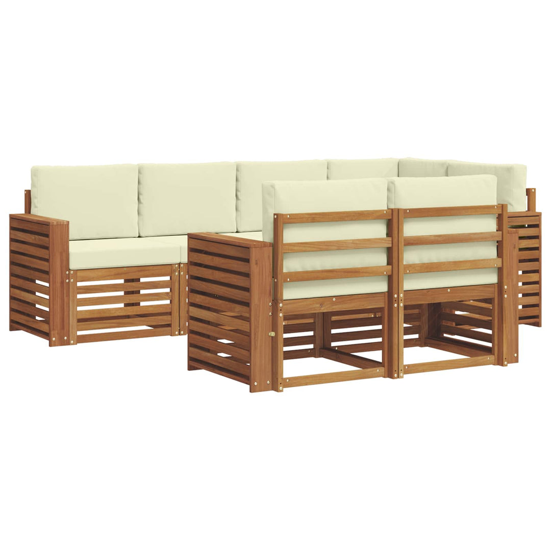 Sektionalsofa sæt med pude 7 pcs Naturlig og Fløde