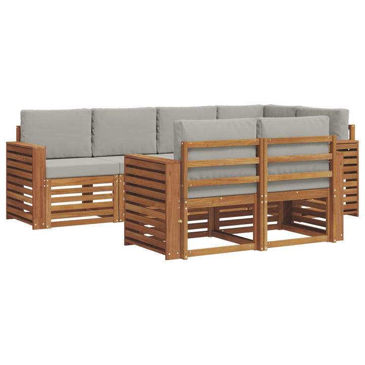 Sektionalsofa sæt med pude 7 pcs Naturlig og Lys Grå