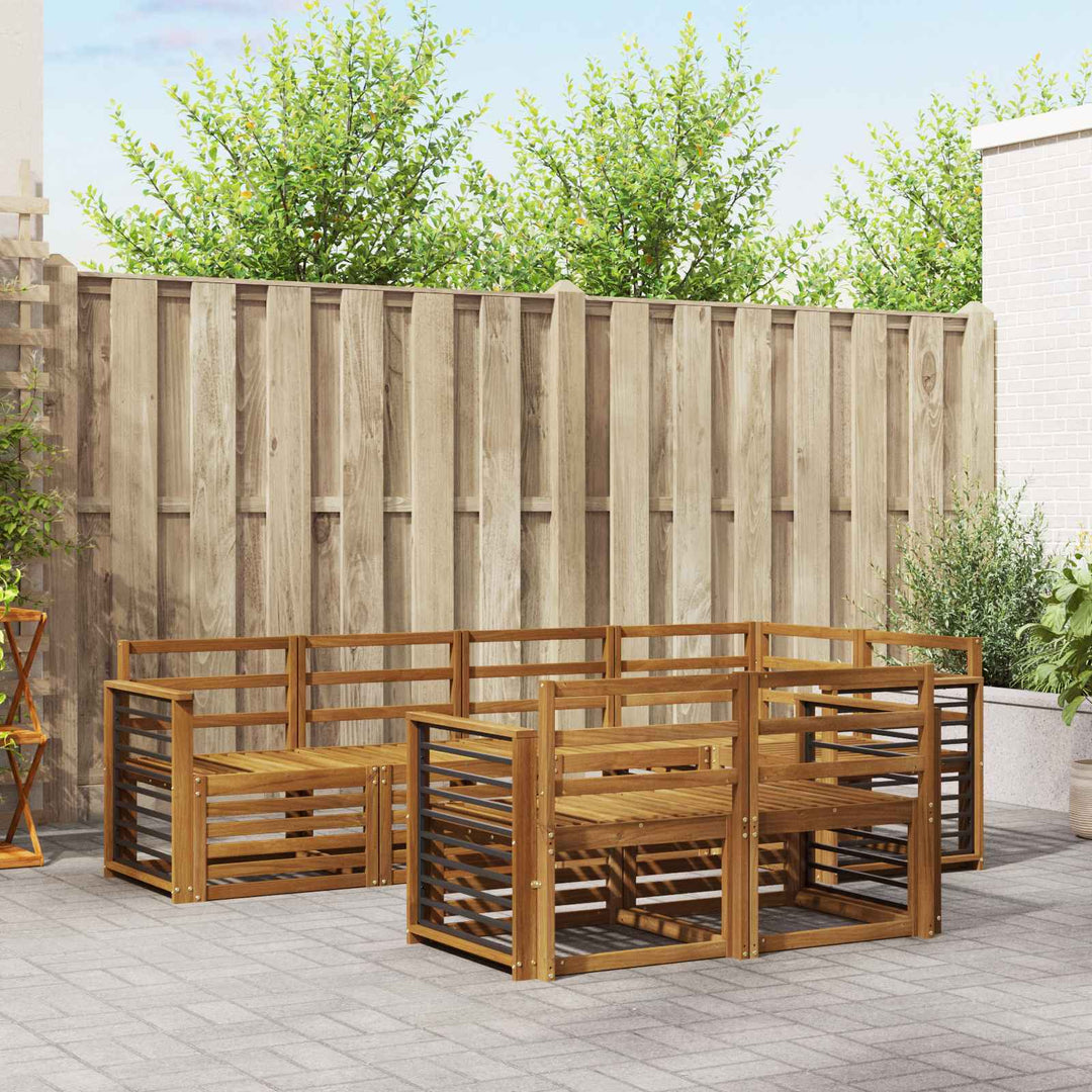 Sofasæt 7 pcs Naturfarvet Massivt Akacietræ