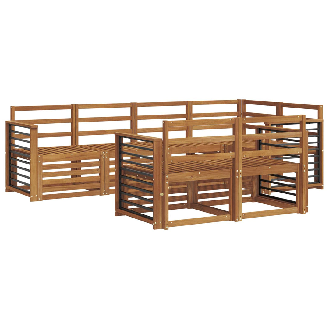 Sofasæt 7 pcs Naturfarvet Massivt Akacietræ