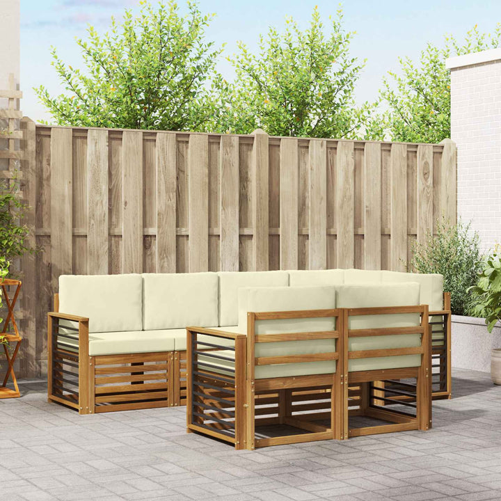 Sektionalsofa sæt med pude 7 pcs Naturlig og Fløde