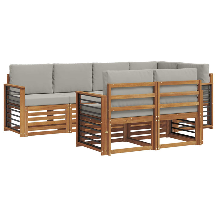 Sektionalsofa sæt med pude 7 pcs Naturlig og Lys Grå