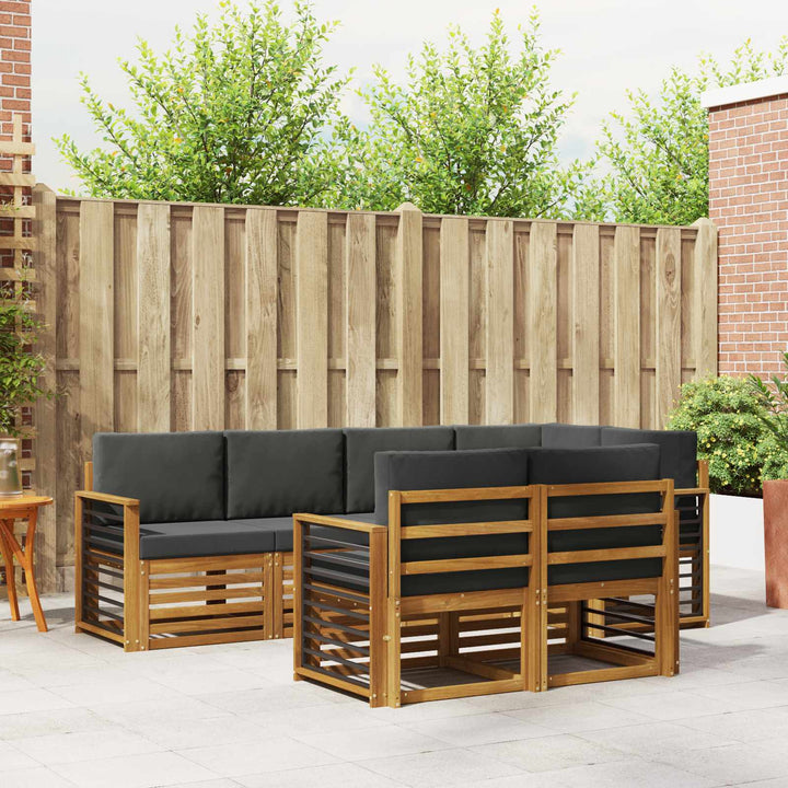 Sektionalsofa sæt med pude 7 pcs Naturlig og Antracit