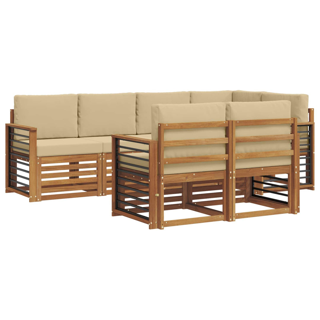 Sektionalsofa sæt med pude 7 pcs Naturlig og Beige