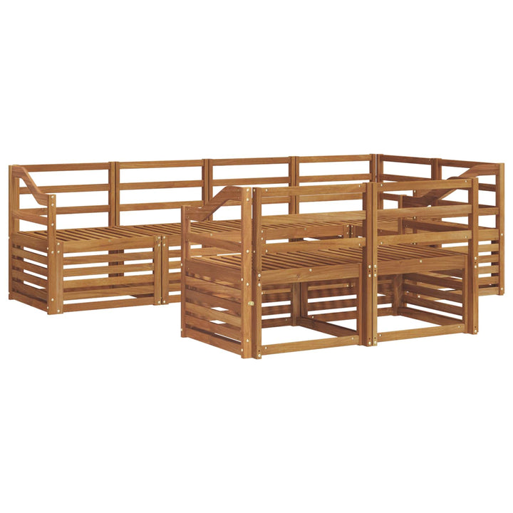 Udendørs sofagruppe 7 stk. Naturfarvet Polyester