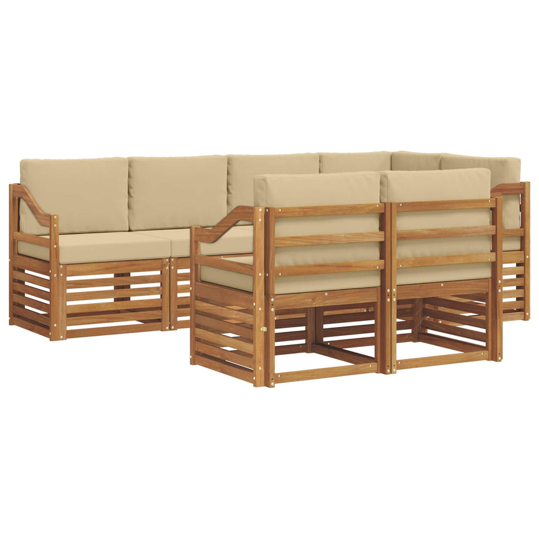 Sektionalsofa sæt med pude 7 pcs Naturlig og Beige