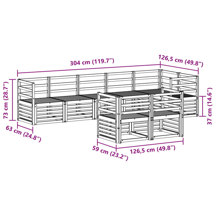 Sofasæt 8 pcs Naturfarvet Massivt Akacietræ