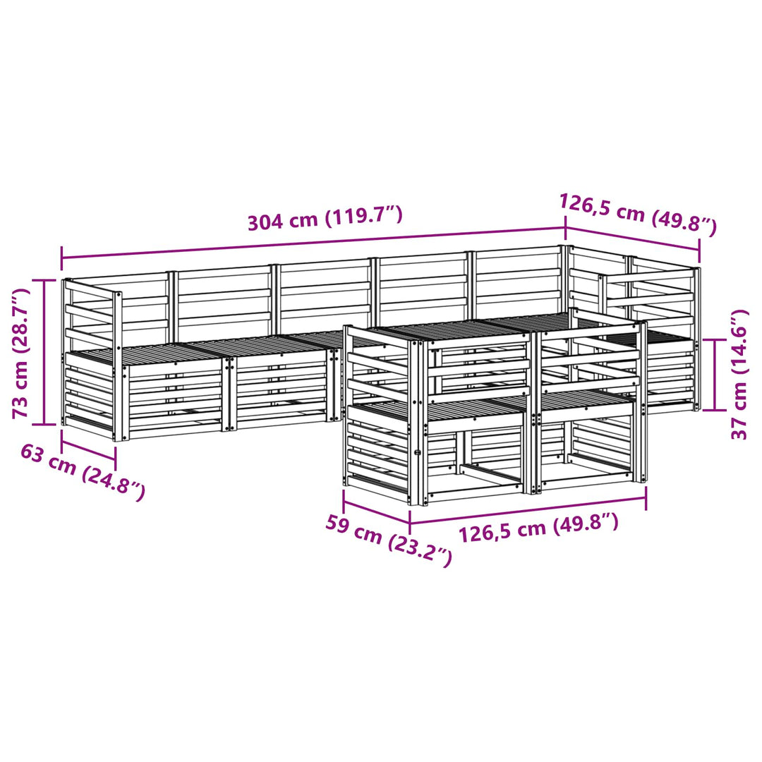 Sofasæt 8 pcs Naturfarvet Massivt Akacietræ
