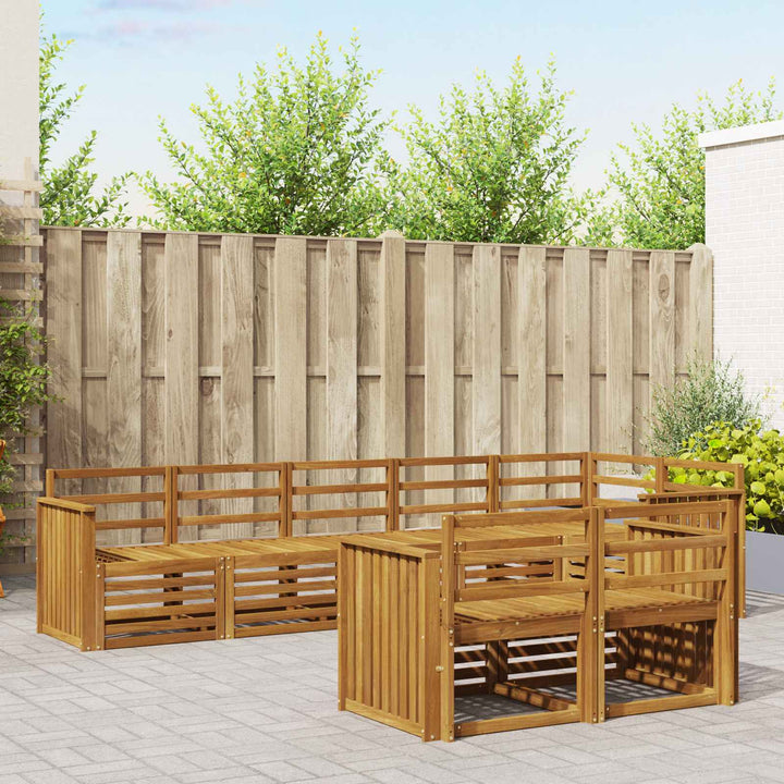 Sofasæt 8 pcs Naturfarvet Massivt Akacietræ