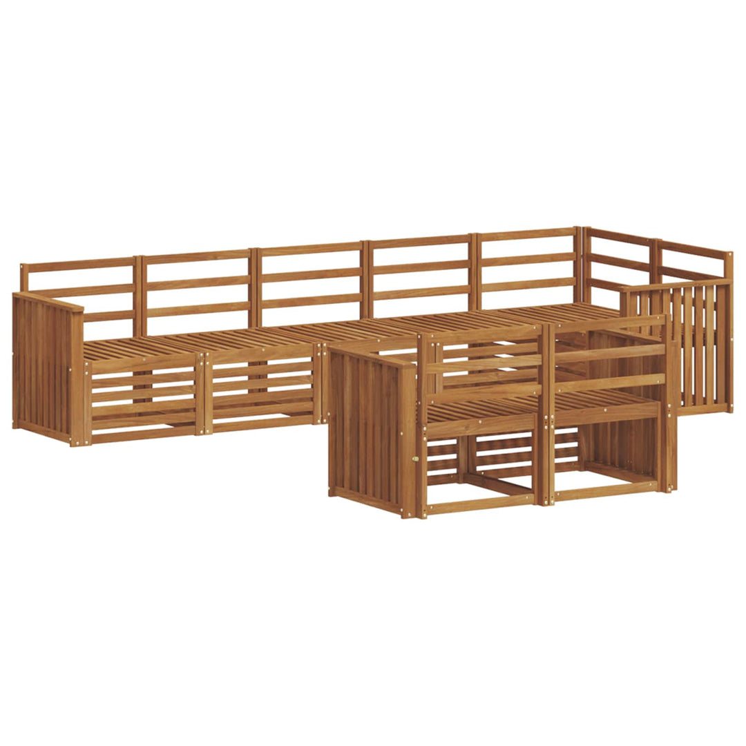 Sofasæt 8 pcs Naturfarvet Massivt Akacietræ