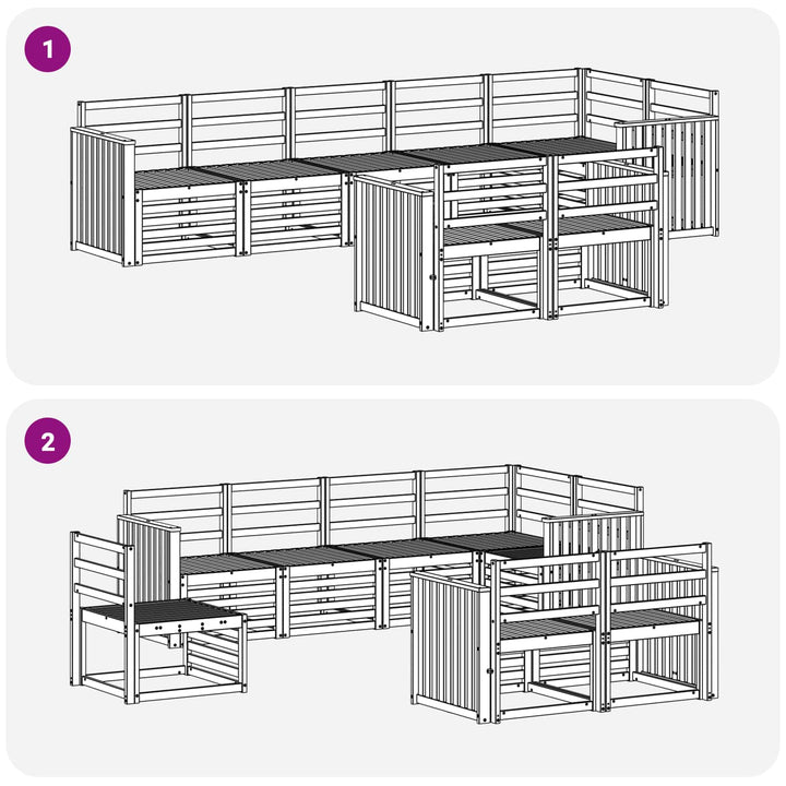 Sofasæt 8 pcs Naturfarvet Massivt Akacietræ