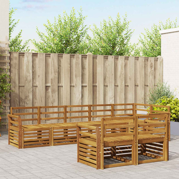 Sofasæt 8 pcs Naturfarvet Massivt Akacietræ