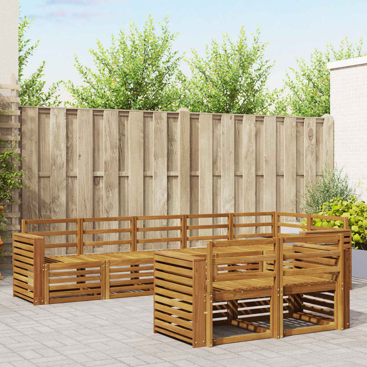 Sofasæt 8 pcs Naturfarvet Massivt Akacietræ
