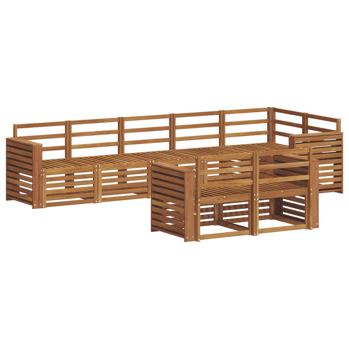 Sofasæt 8 pcs Naturfarvet Massivt Akacietræ