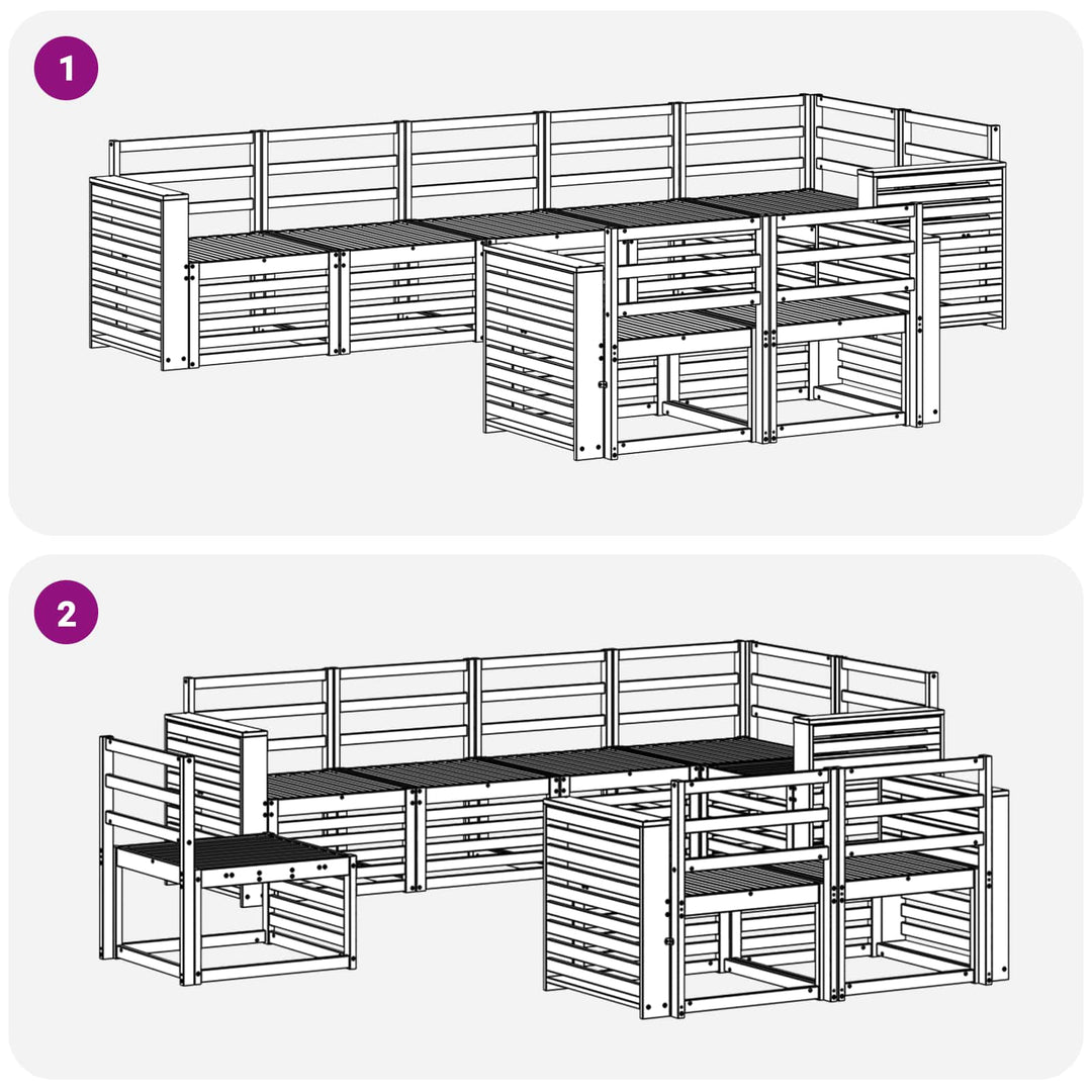 Sofasæt 8 pcs Naturfarvet Massivt Akacietræ