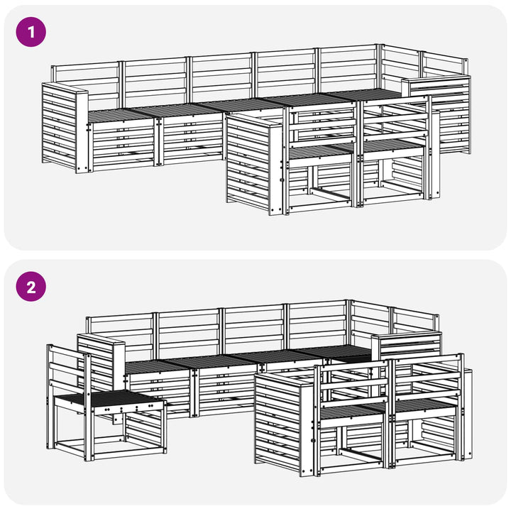 Sofasæt 8 pcs Naturfarvet Massivt Akacietræ