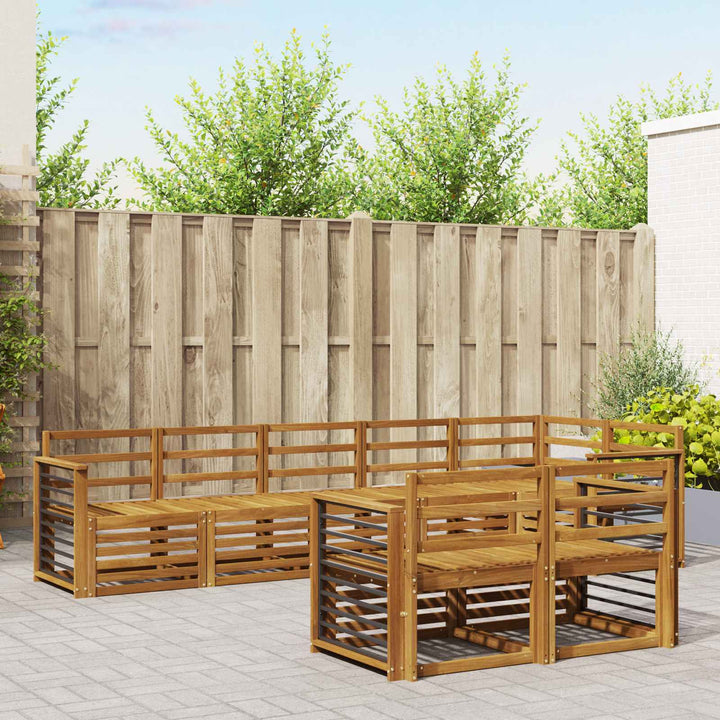 Sofasæt 8 pcs Naturfarvet Massivt Akacietræ