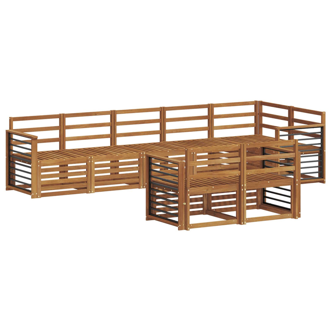 Sofasæt 8 pcs Naturfarvet Massivt Akacietræ